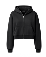 Rond Zip Hoodie - Siyah